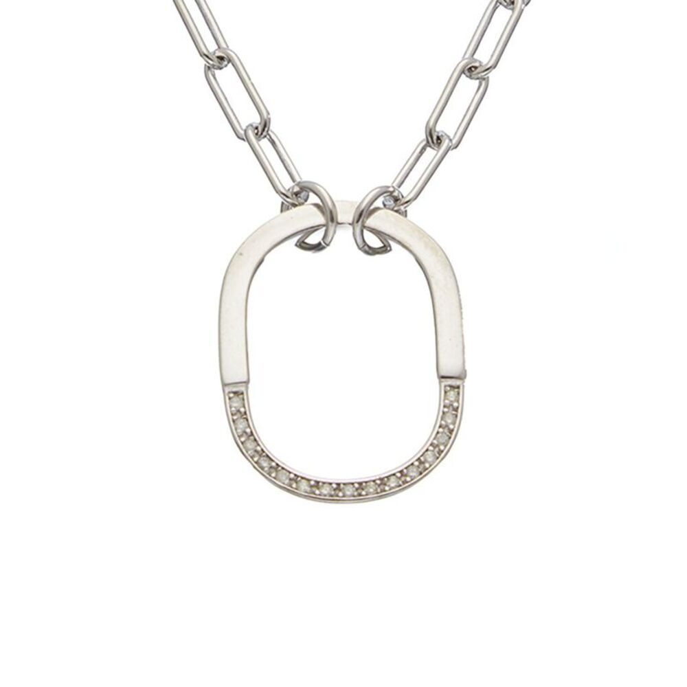 Meshmerise 18K Over Silver 0.20 Ct. Tw. Diamond Necklace, White
